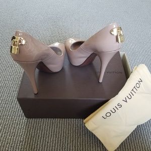Louis Vuitton Nude Oh Really Lock Peep Toe Heels